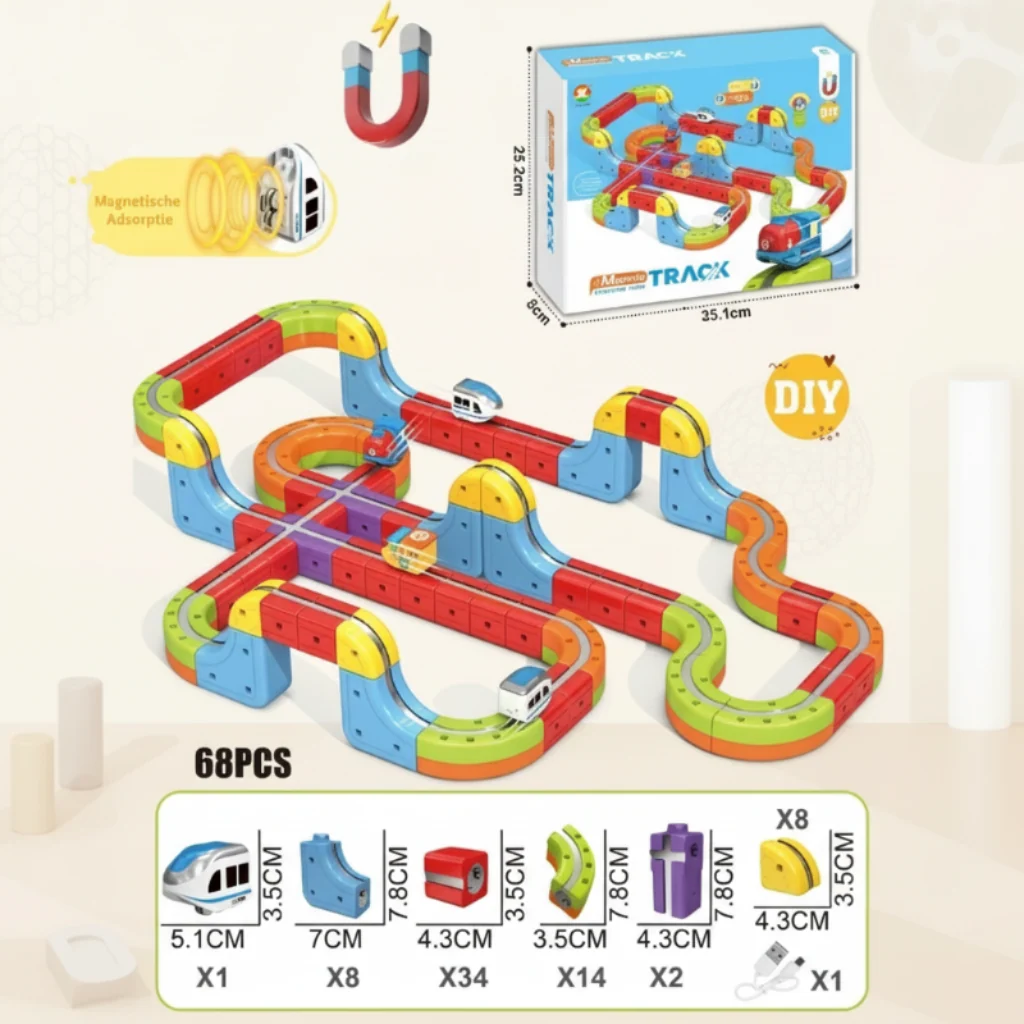 Construction Toy Electric Train Set Magnetic Playset - Image 6